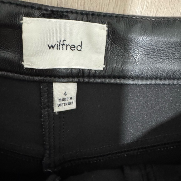 Aritzia Wilfred Melina Black Leather Pants - Picture 3 of 5